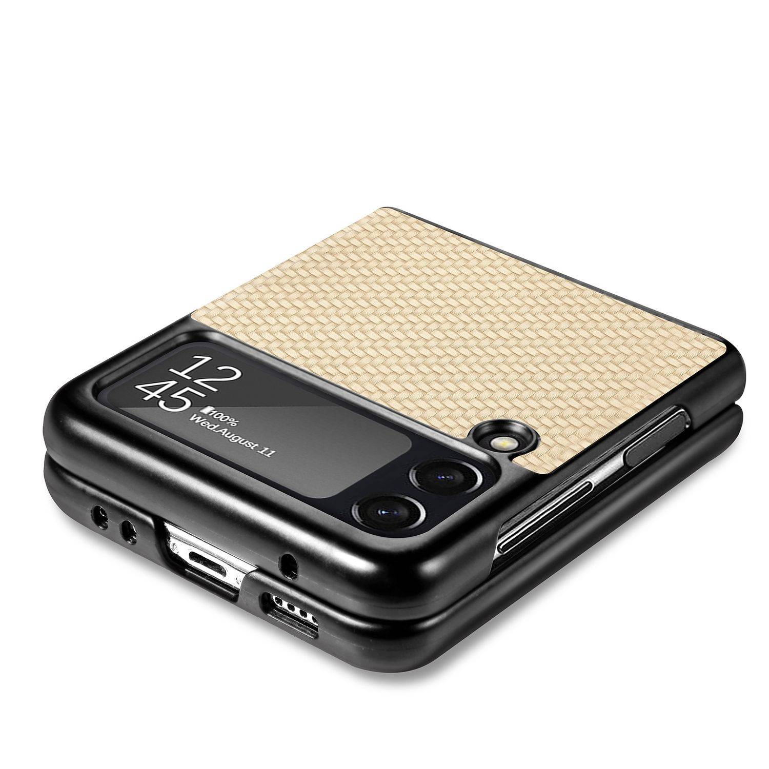 Hülle kompatibel mit Samsung Galaxy Z Flip4 5G Kunststoff Soft Handyhülle - Handy Case Khaki
