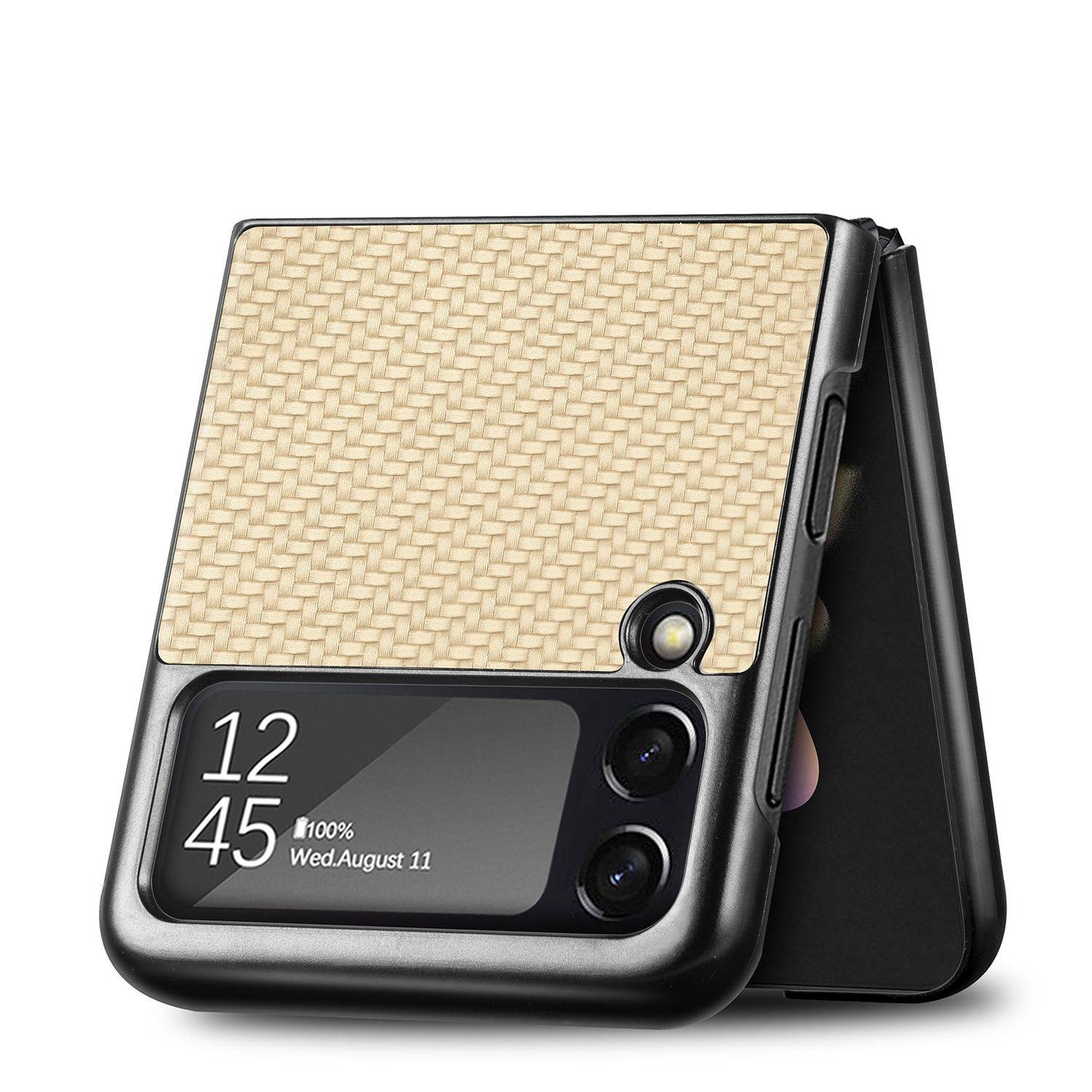 Hülle kompatibel mit Samsung Galaxy Z Flip4 5G Kunststoff Soft Handyhülle - Handy Case Khaki