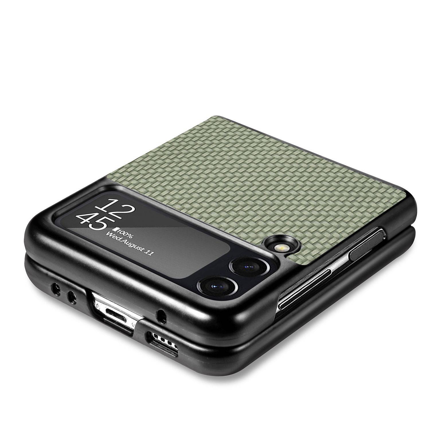 Hülle kompatibel mit Samsung Galaxy Z Flip4 5G Kunststoff Soft Handyhülle - Handy Case Grün