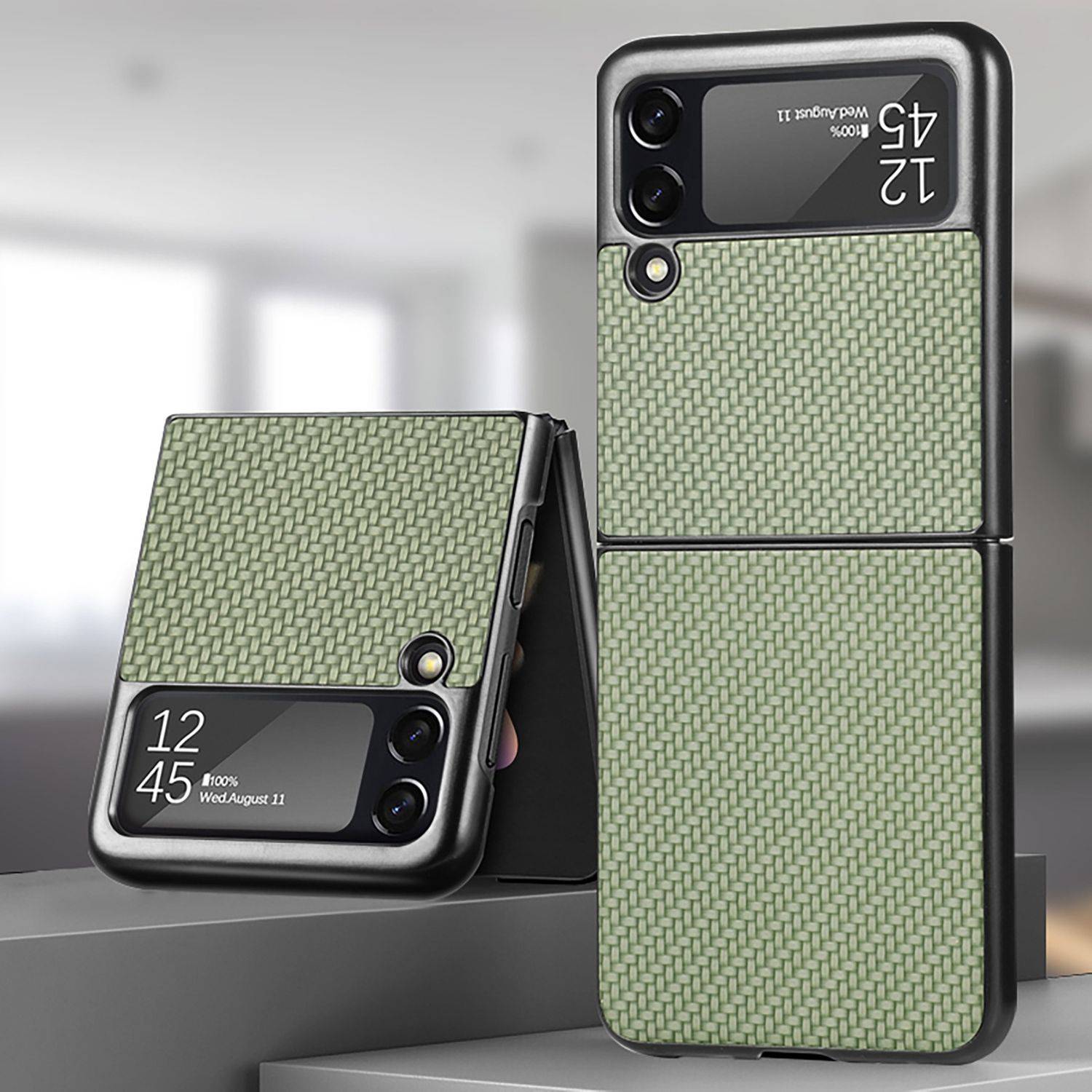 Hülle kompatibel mit Samsung Galaxy Z Flip4 5G Kunststoff Soft Handyhülle - Handy Case Grün