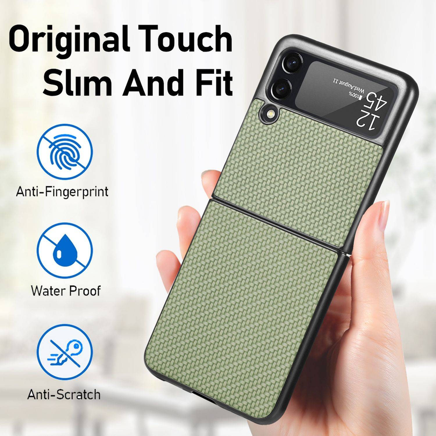 Hülle kompatibel mit Samsung Galaxy Z Flip4 5G Kunststoff Soft Handyhülle - Handy Case Grün