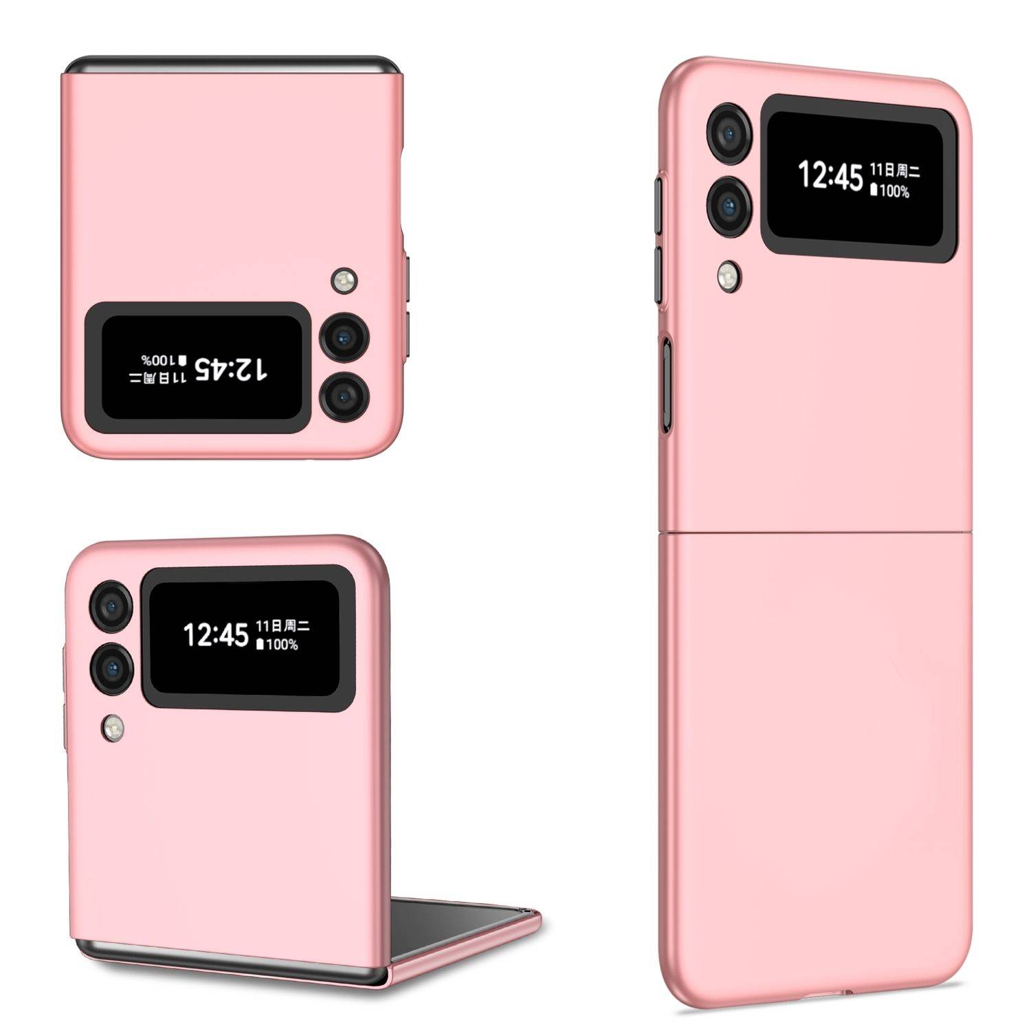 Hülle kompatibel mit Samsung Galaxy Z Flip4 5G Kunststoff Soft Handyhülle - Handy Case Rosa