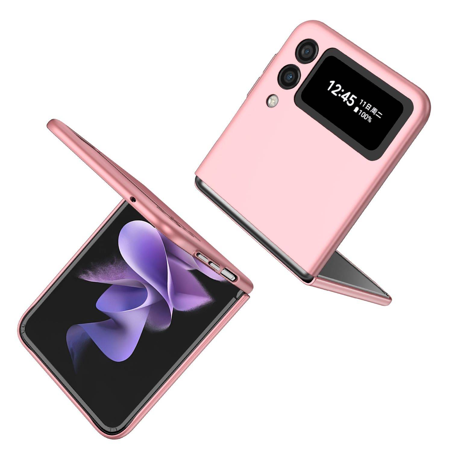 Hülle kompatibel mit Samsung Galaxy Z Flip4 5G Kunststoff Soft Handyhülle - Handy Case Rosa