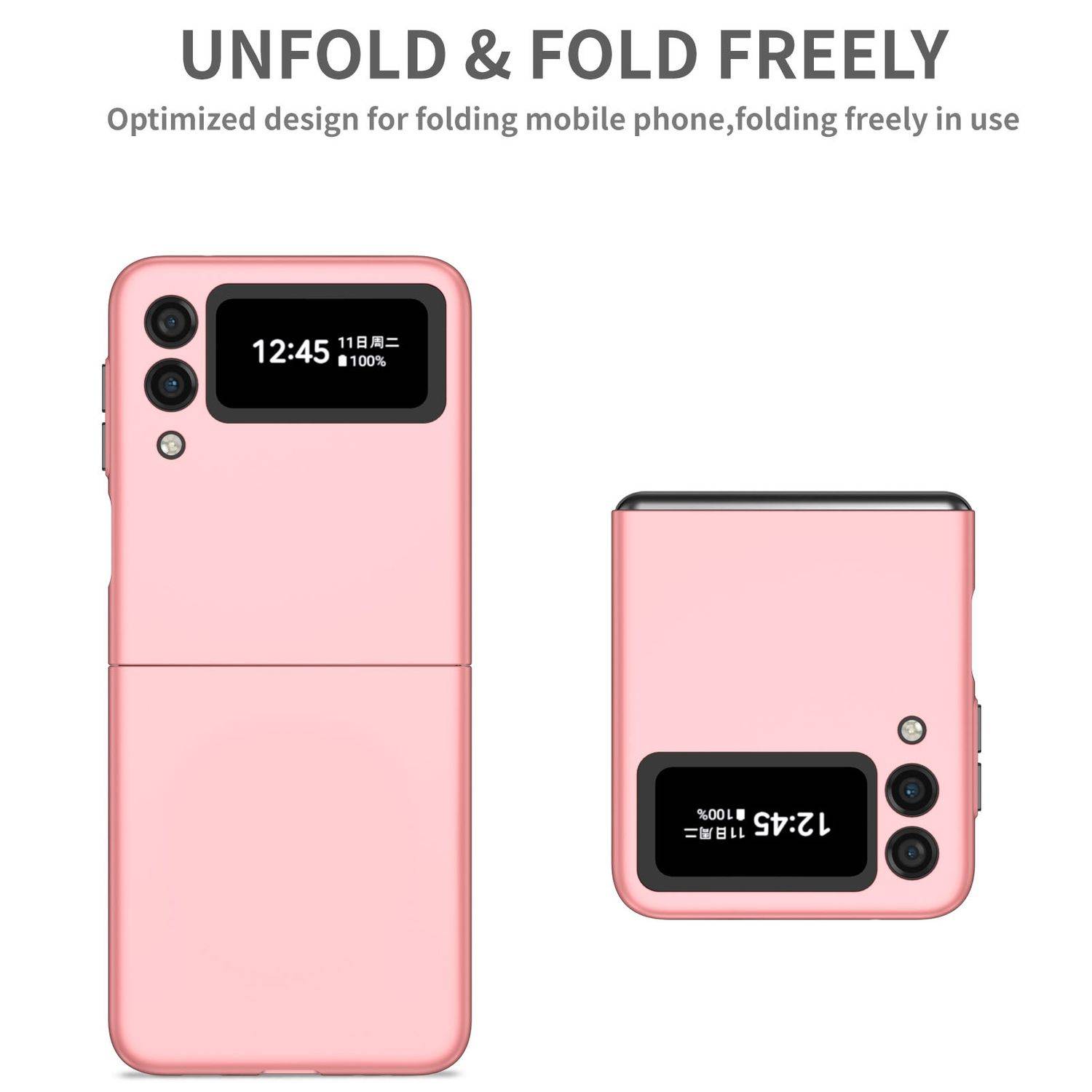 Hülle kompatibel mit Samsung Galaxy Z Flip4 5G Kunststoff Soft Handyhülle - Handy Case Rosa