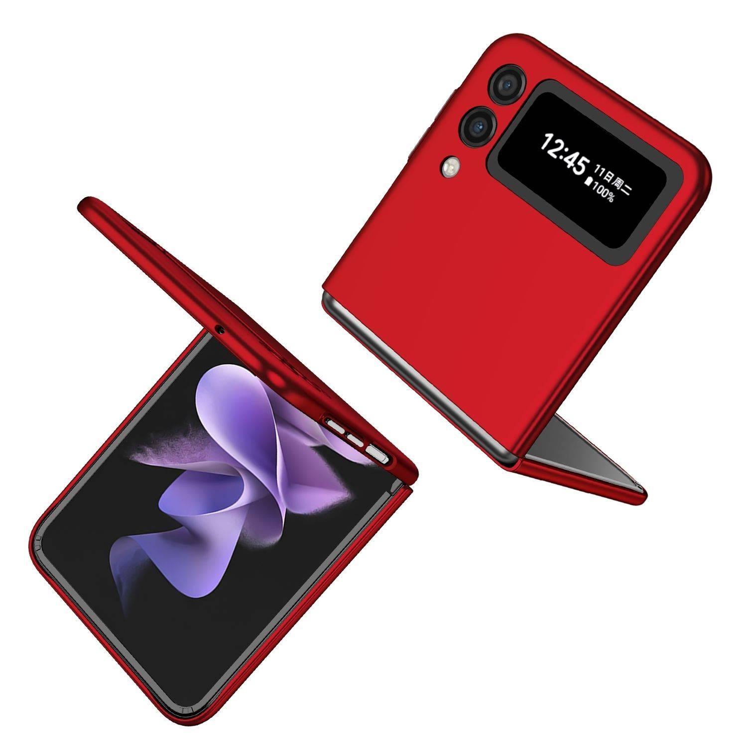 Hülle kompatibel mit Samsung Galaxy Z Flip4 5G Kunststoff Soft Handyhülle - Handy Case Rot
