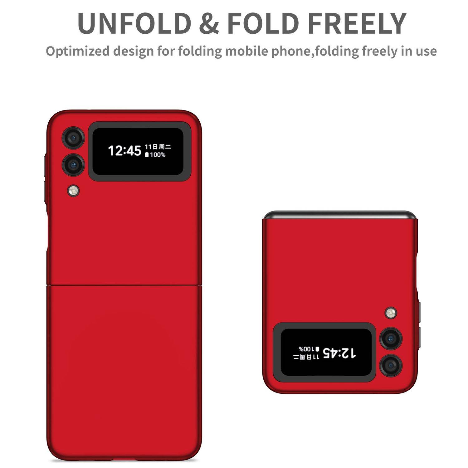 Hülle kompatibel mit Samsung Galaxy Z Flip4 5G Kunststoff Soft Handyhülle - Handy Case Rot