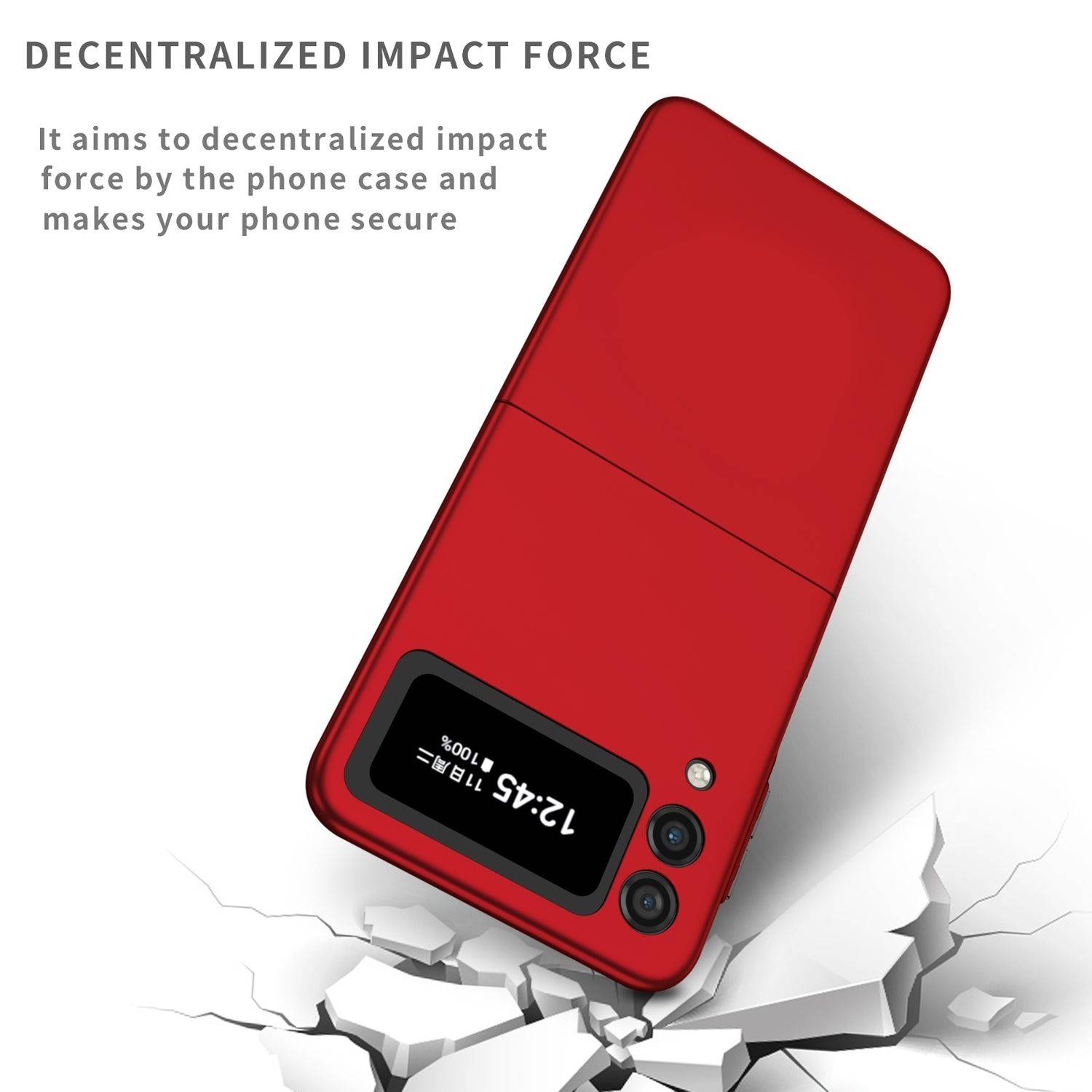 Hülle kompatibel mit Samsung Galaxy Z Flip4 5G Kunststoff Soft Handyhülle - Handy Case Rot