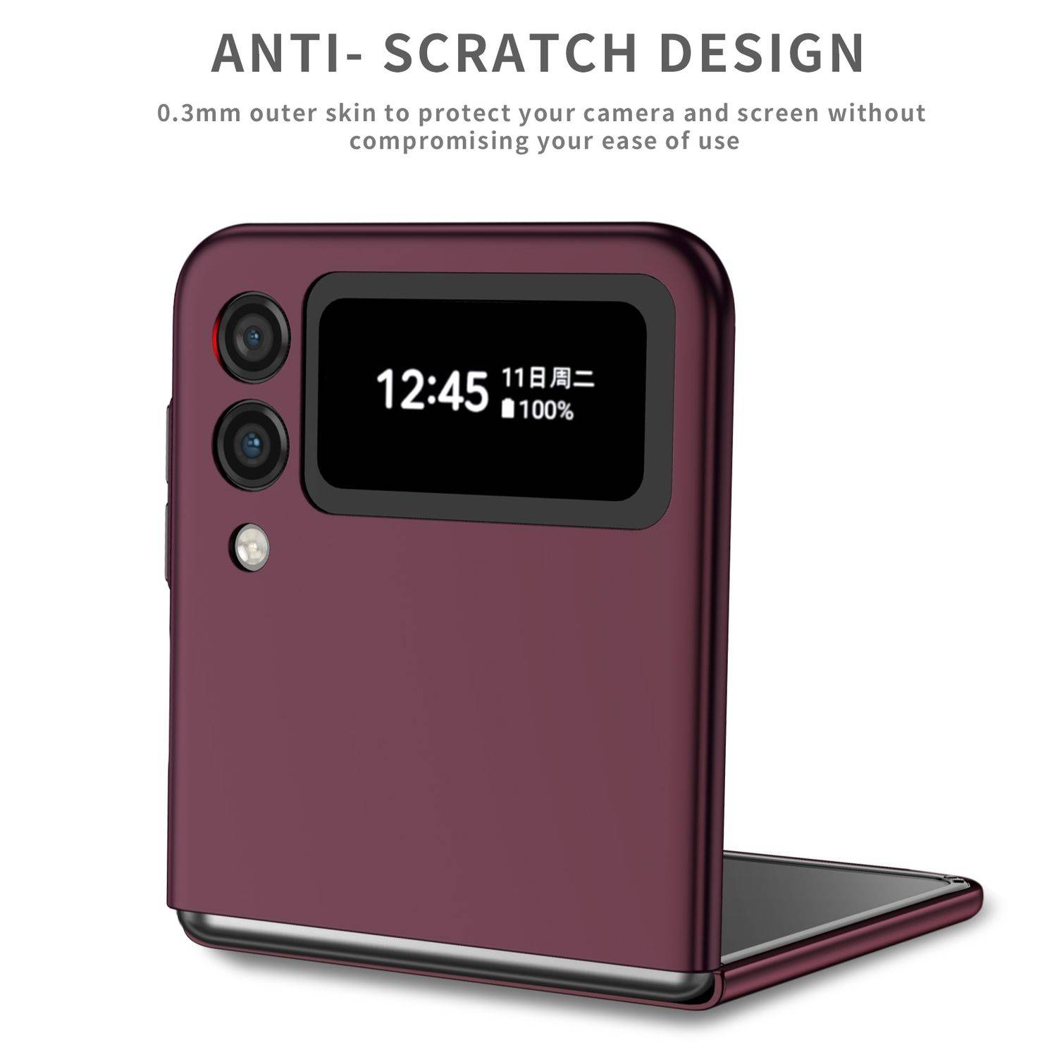 Hülle kompatibel mit Samsung Galaxy Z Flip4 5G Kunststoff Soft Handyhülle - Handy Case Weinrot