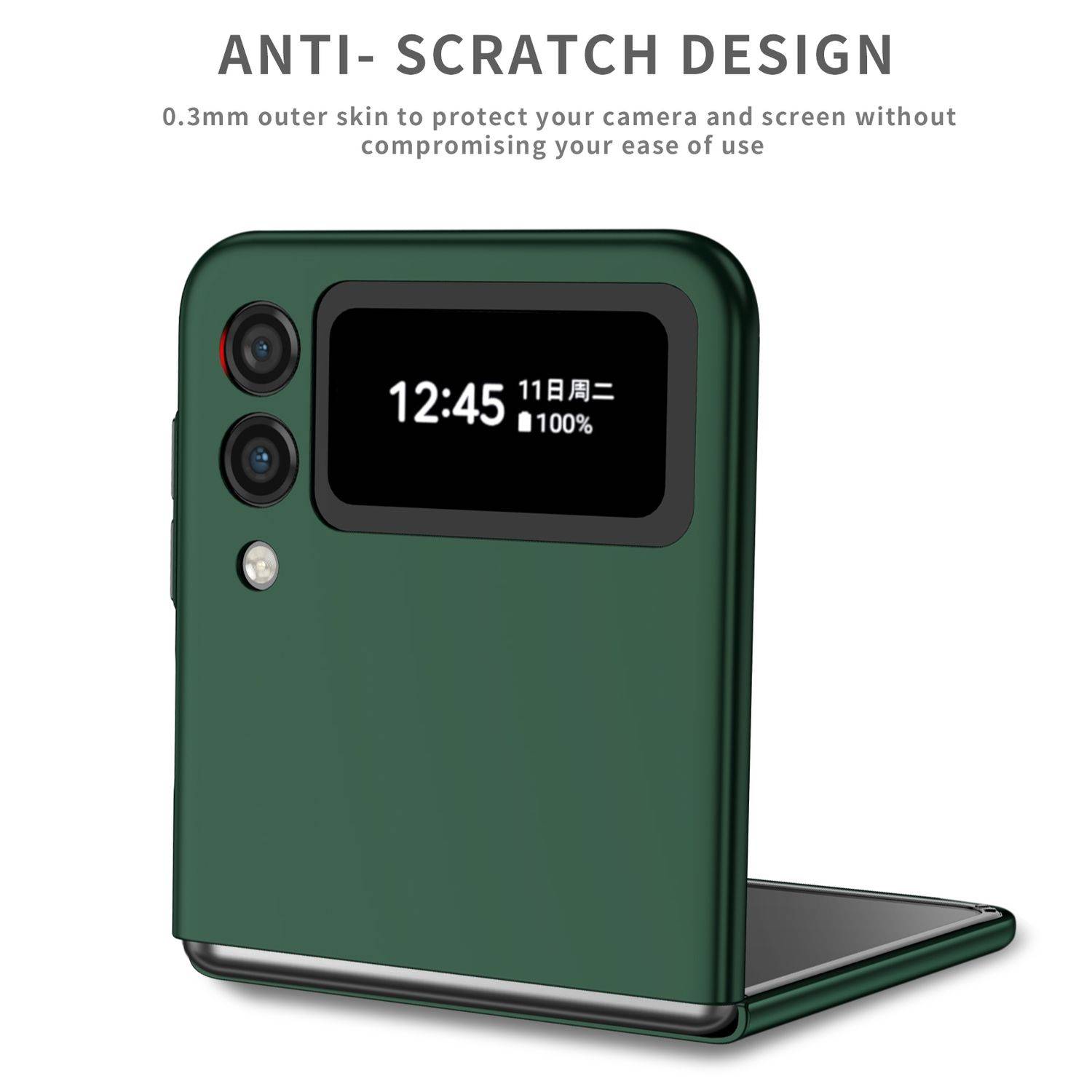 Hülle kompatibel mit Samsung Galaxy Z Flip4 5G Kunststoff Soft Handyhülle - Handy Case Dunkelgrün