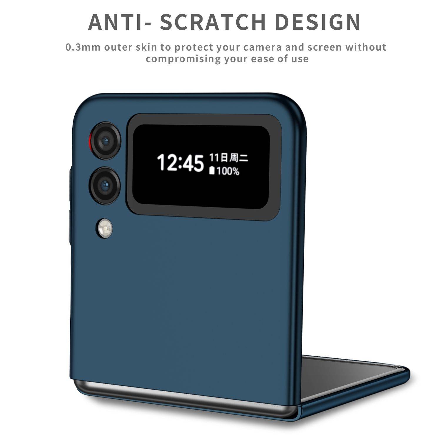 Hülle kompatibel mit Samsung Galaxy Z Flip4 5G Kunststoff Soft Handyhülle - Handy Case Dunkelblau