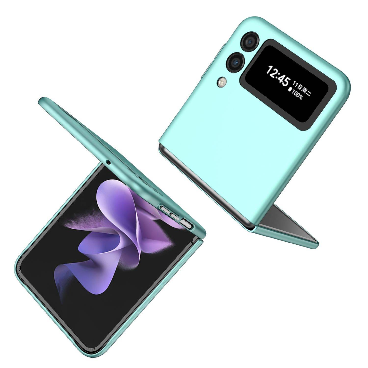 Hülle kompatibel mit Samsung Galaxy Z Flip4 5G Kunststoff Soft Handyhülle - Handy Case Himmelblau