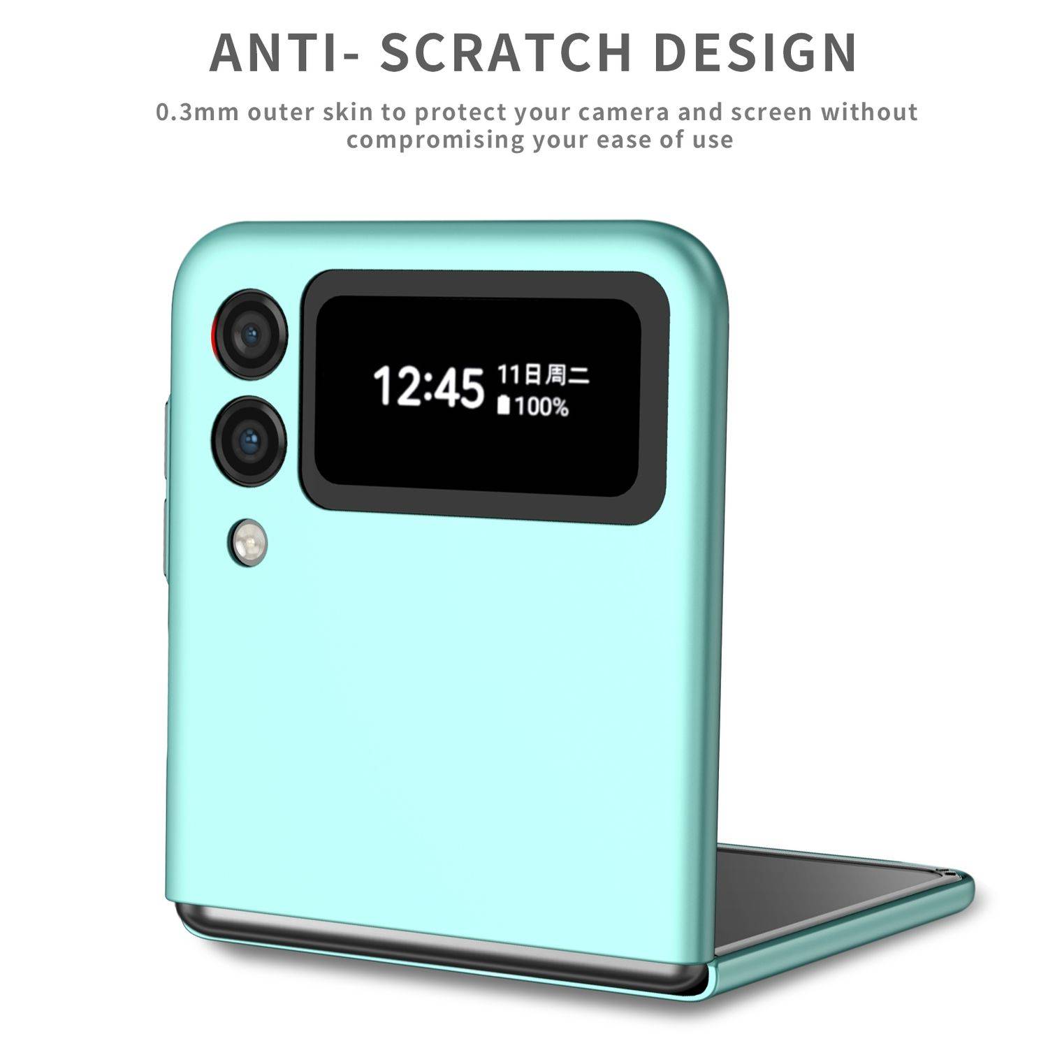 Hülle kompatibel mit Samsung Galaxy Z Flip4 5G Kunststoff Soft Handyhülle - Handy Case Himmelblau