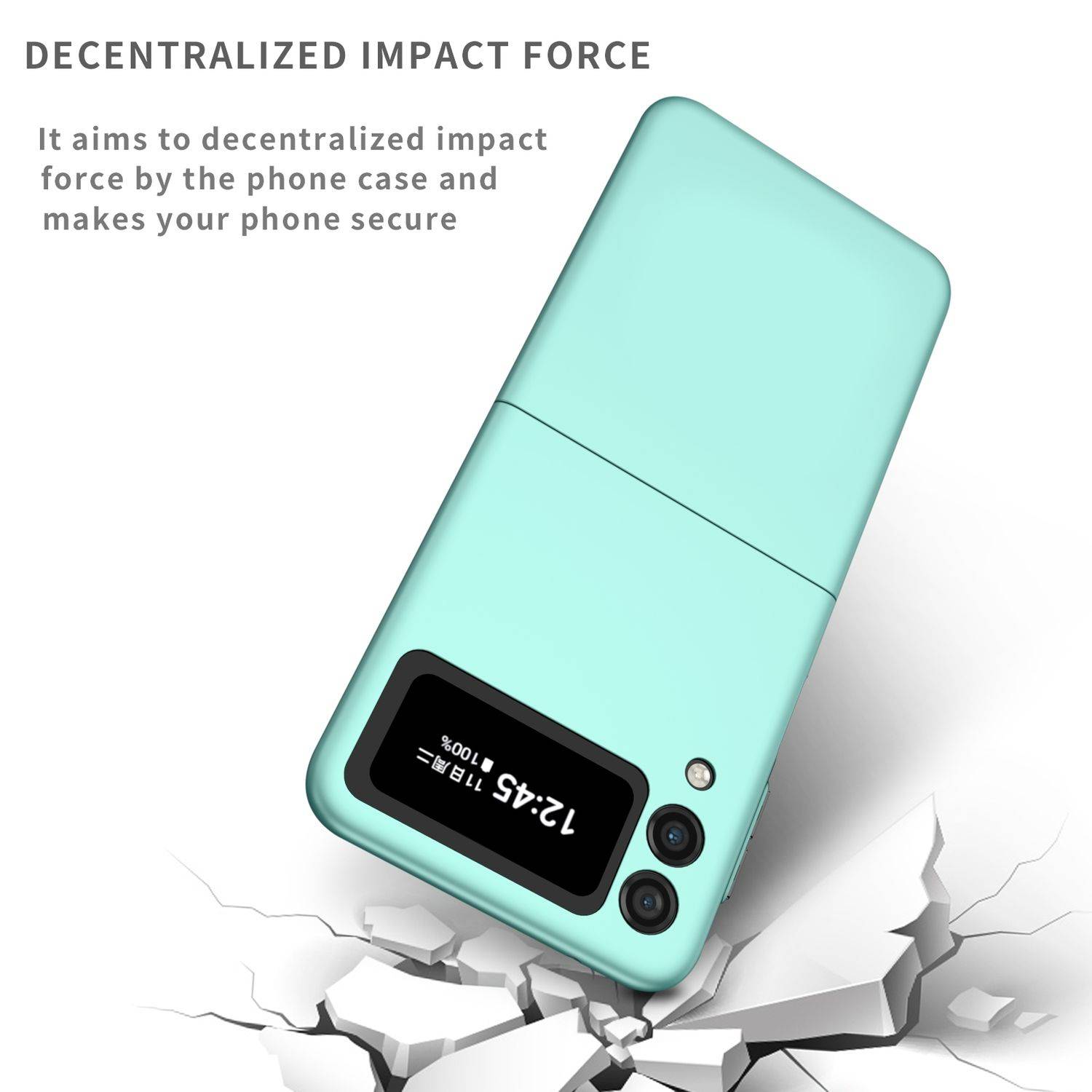 Hülle kompatibel mit Samsung Galaxy Z Flip4 5G Kunststoff Soft Handyhülle - Handy Case Himmelblau