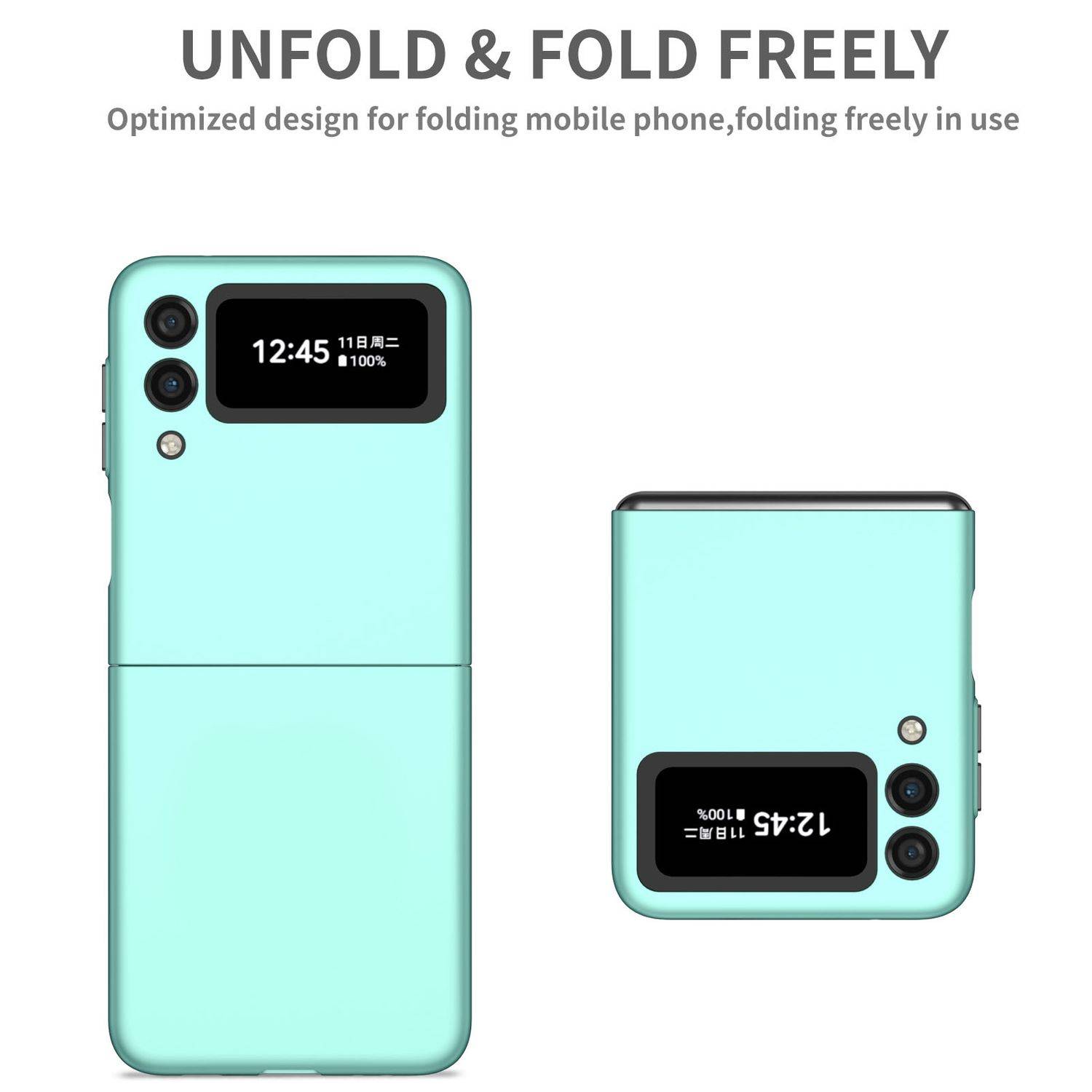 Hülle kompatibel mit Samsung Galaxy Z Flip4 5G Kunststoff Soft Handyhülle - Handy Case Himmelblau