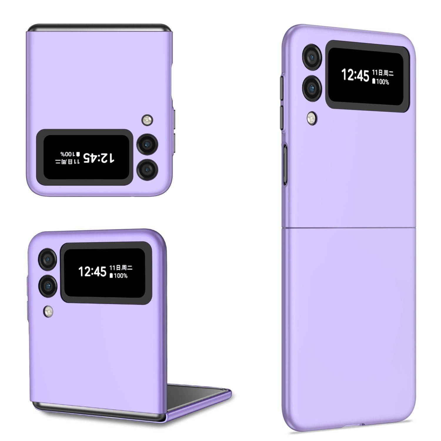 Hülle kompatibel mit Samsung Galaxy Z Flip4 5G Kunststoff Soft Handyhülle - Handy Case Violett