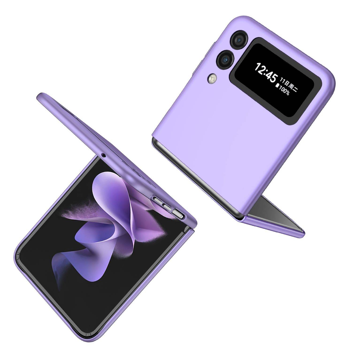 Hülle kompatibel mit Samsung Galaxy Z Flip4 5G Kunststoff Soft Handyhülle - Handy Case Violett