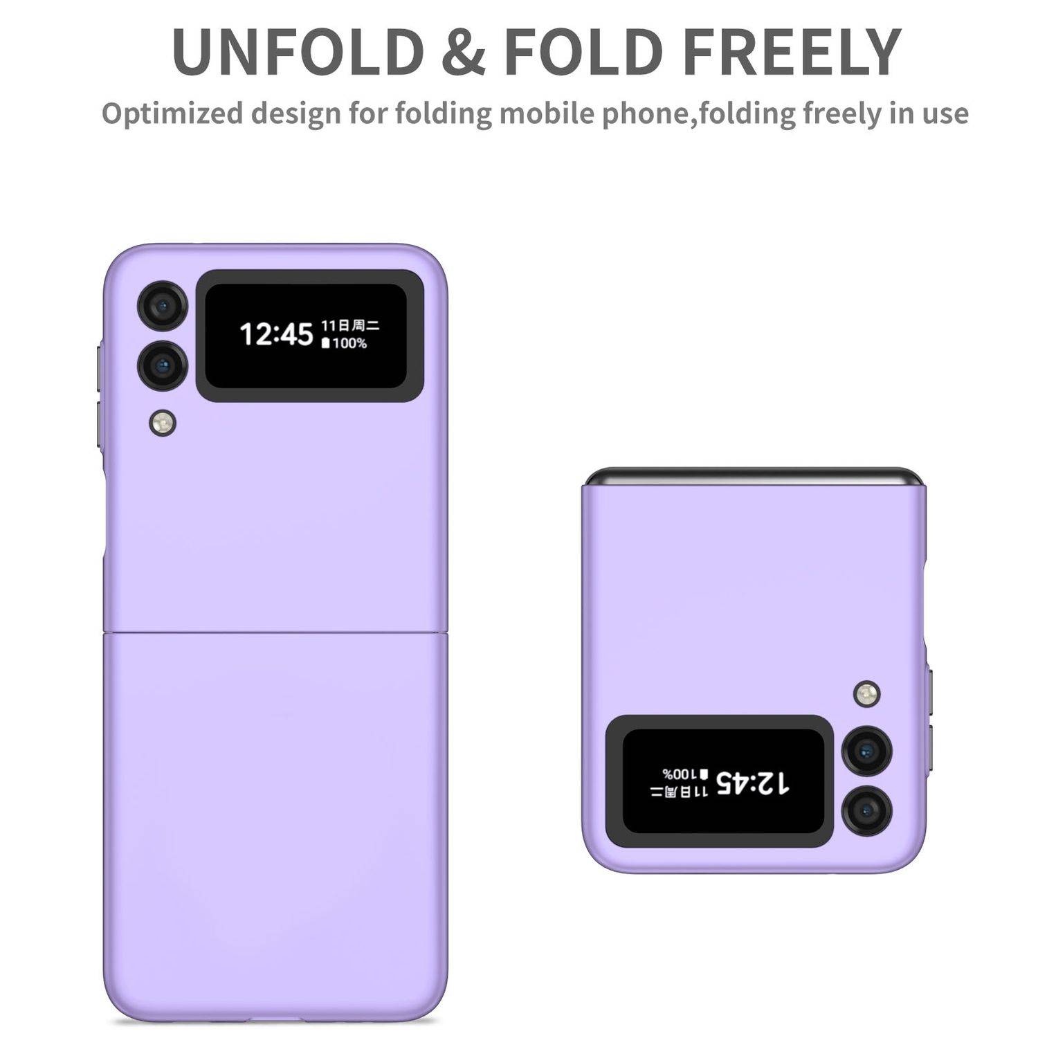 Hülle kompatibel mit Samsung Galaxy Z Flip4 5G Kunststoff Soft Handyhülle - Handy Case Violett