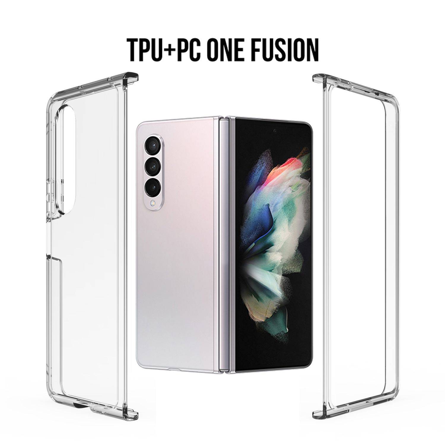 Hülle kompatibel mit Samsung Galaxy Z Fold4 5G Kunststoff Soft Handyhülle - Handy Case Transparent