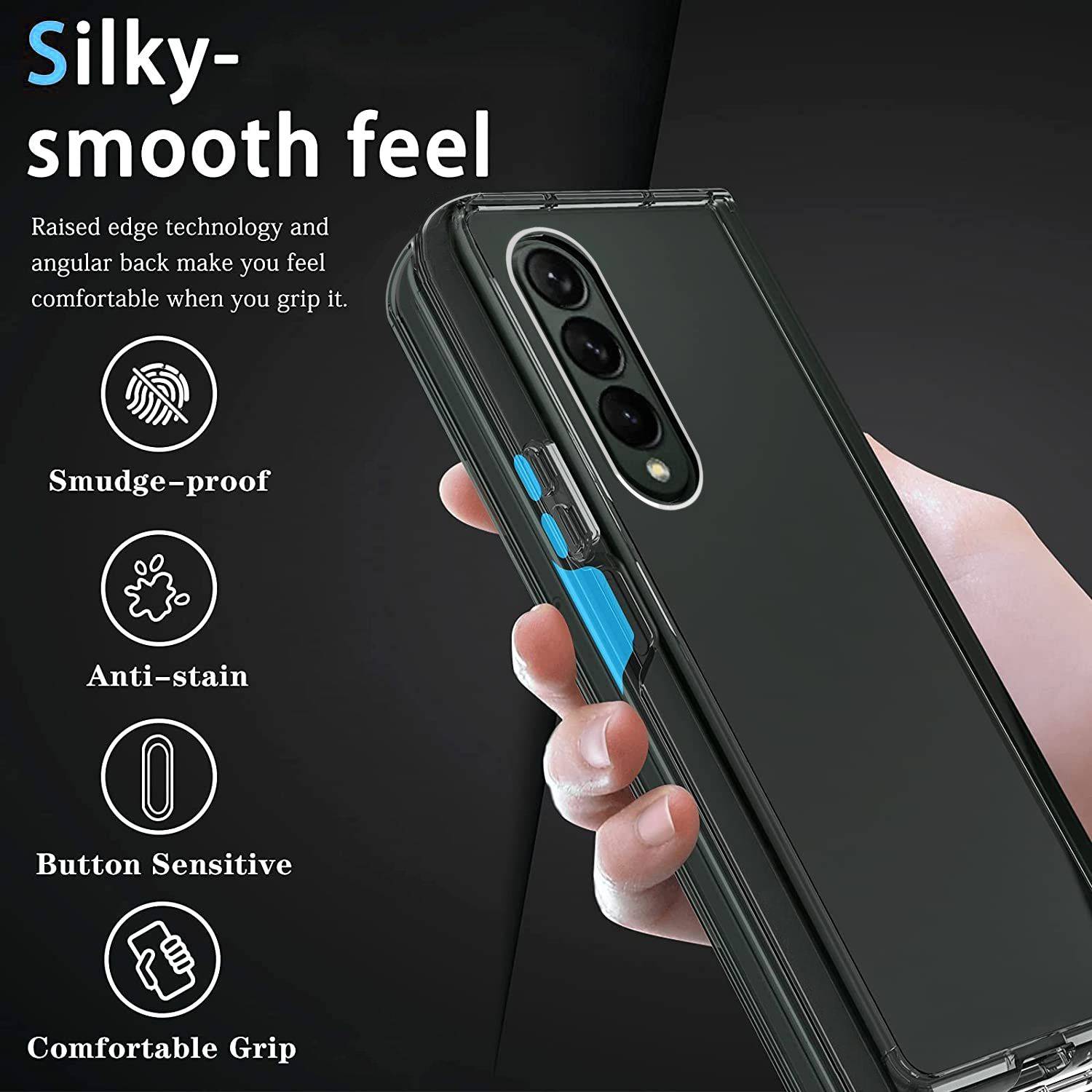 Hülle kompatibel mit Samsung Galaxy Z Fold4 5G Kunststoff Soft Handyhülle - Handy Case Transparent
