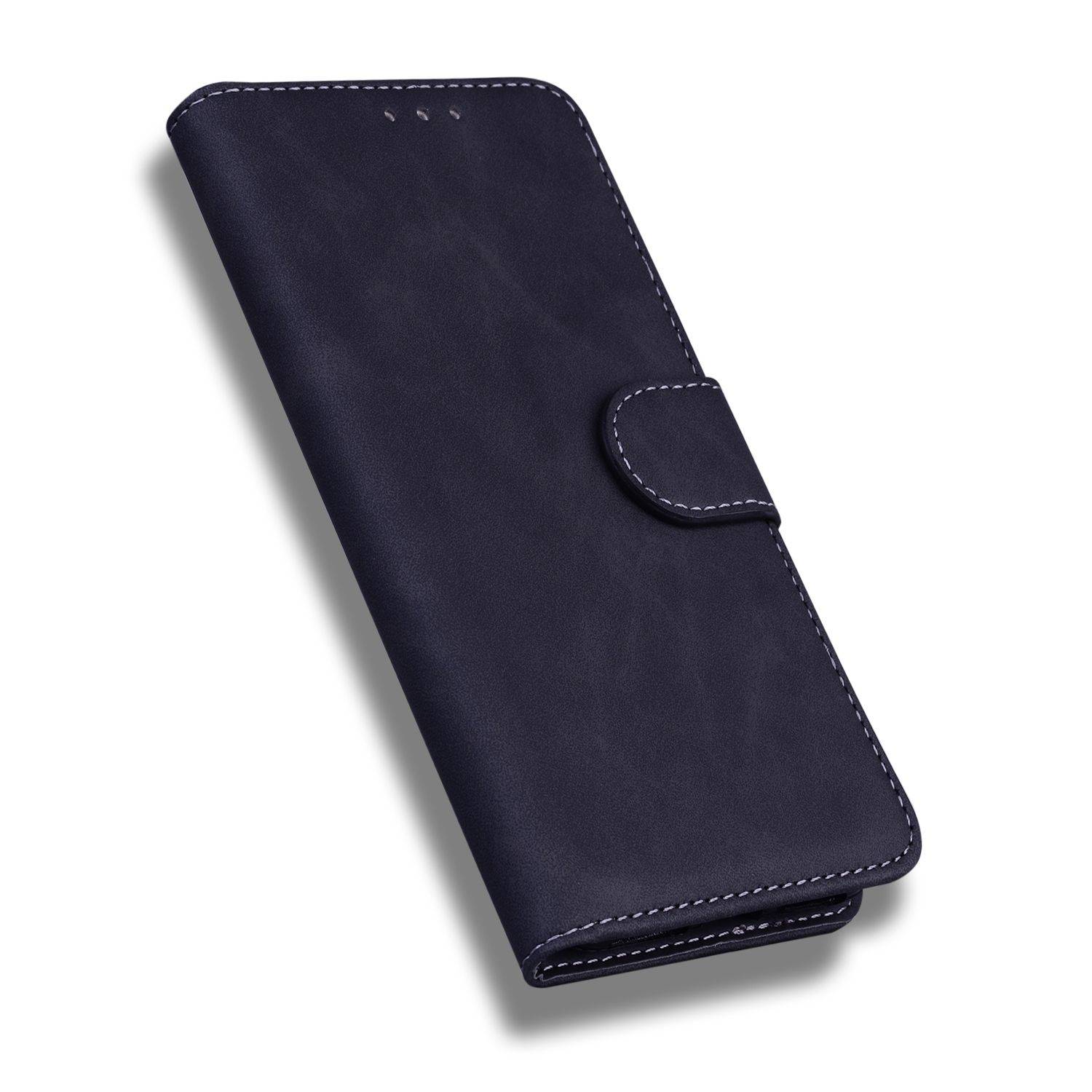 Hülle kompatibel mit Motorola Moto G62 5G Kunstleder Handyhülle - Handy Case Schwarz