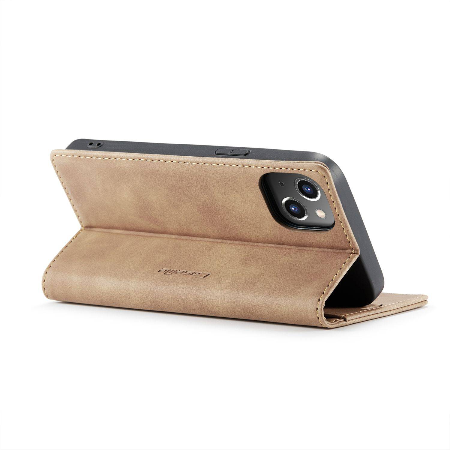 Hülle kompatibel mit Apple iPhone 14 Plus Kunstleder Handyhülle - Handy Case Braun
