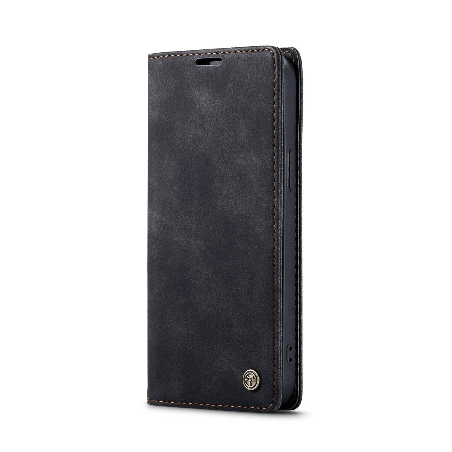 Hülle kompatibel mit Apple iPhone 14 Pro Max Kunstleder Handyhülle - Handy Case Schwarz