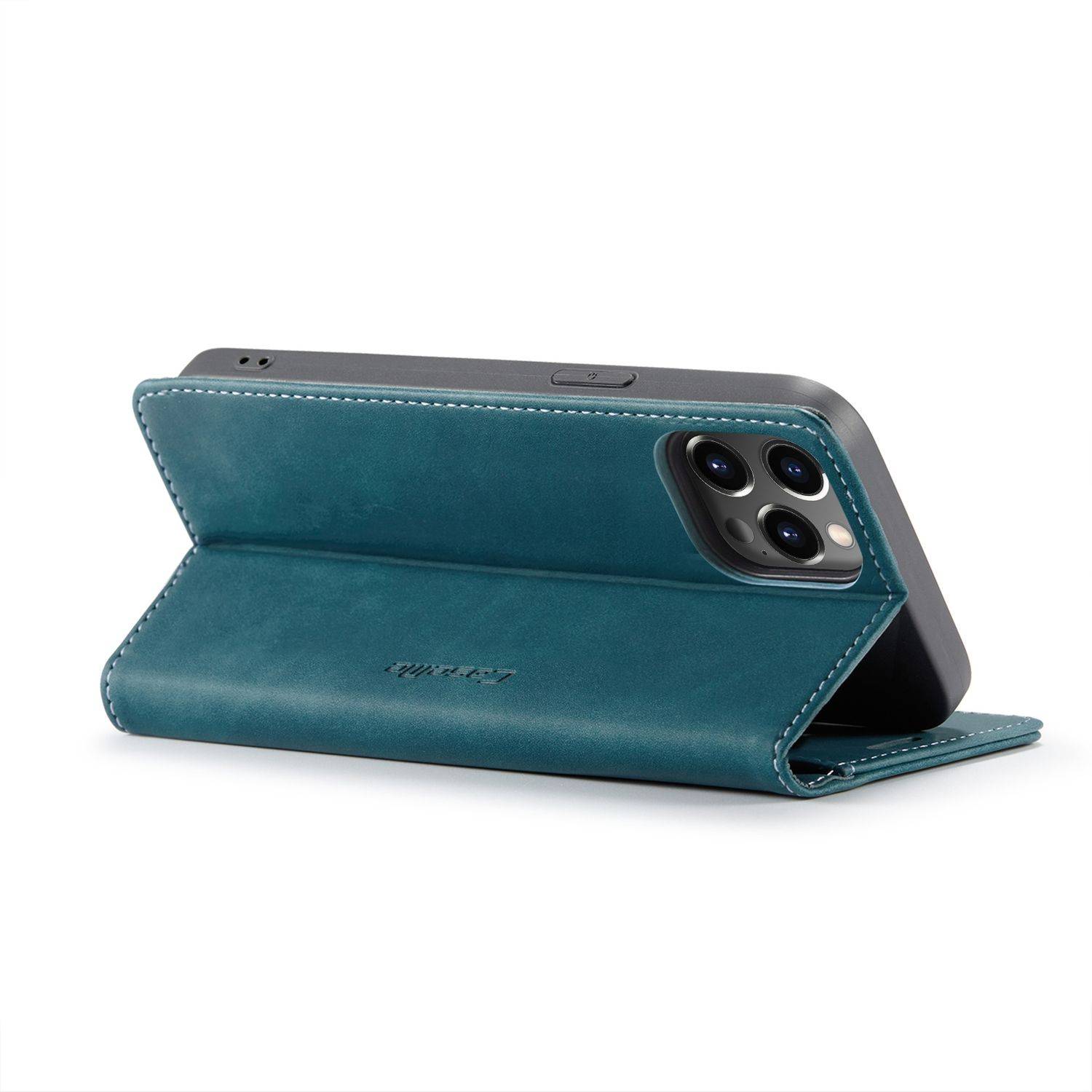 Hülle kompatibel mit Apple iPhone 14 Pro Max Kunstleder Handyhülle - Handy Case Blau