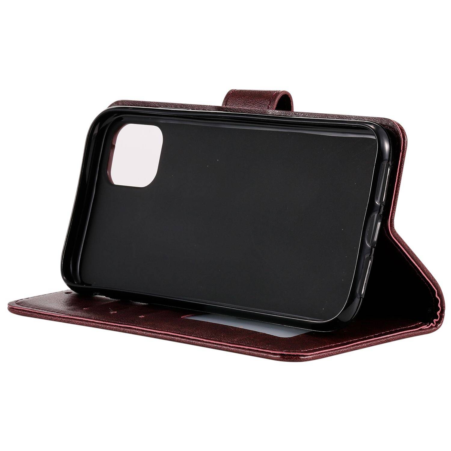 Hülle kompatibel mit Apple iPhone 14 Pro Max Kunstleder Handyhülle - Handy Case Braun