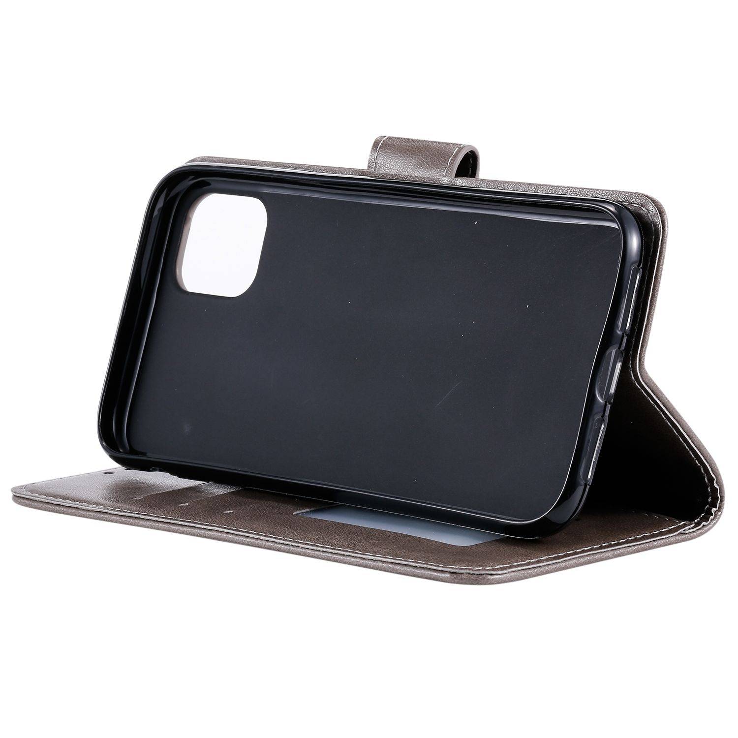 Hülle kompatibel mit Apple iPhone 14 Pro Kunstleder Handyhülle - Handy Case Grau