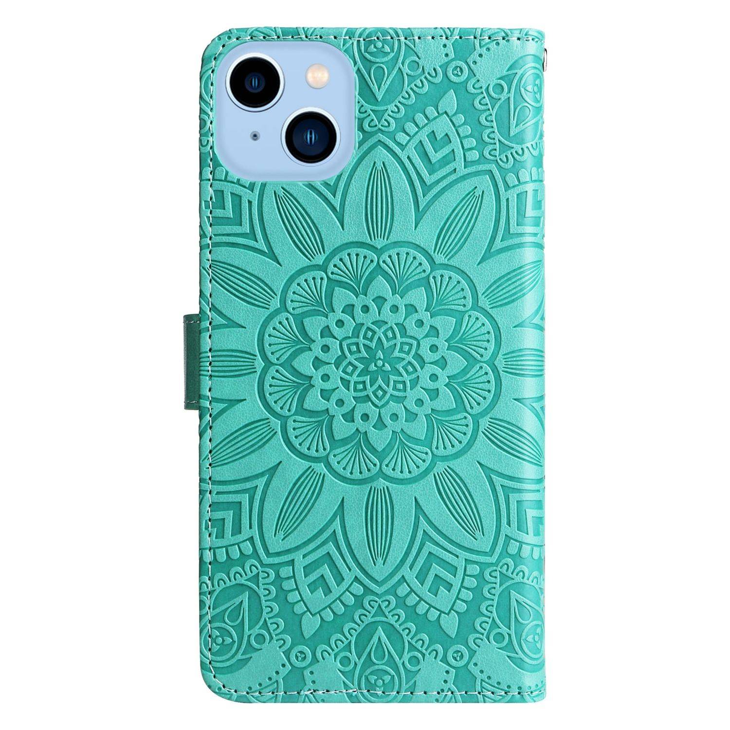 Hülle kompatibel mit Apple iPhone 14 Plus Kunstleder Handyhülle - Handy Case Grün