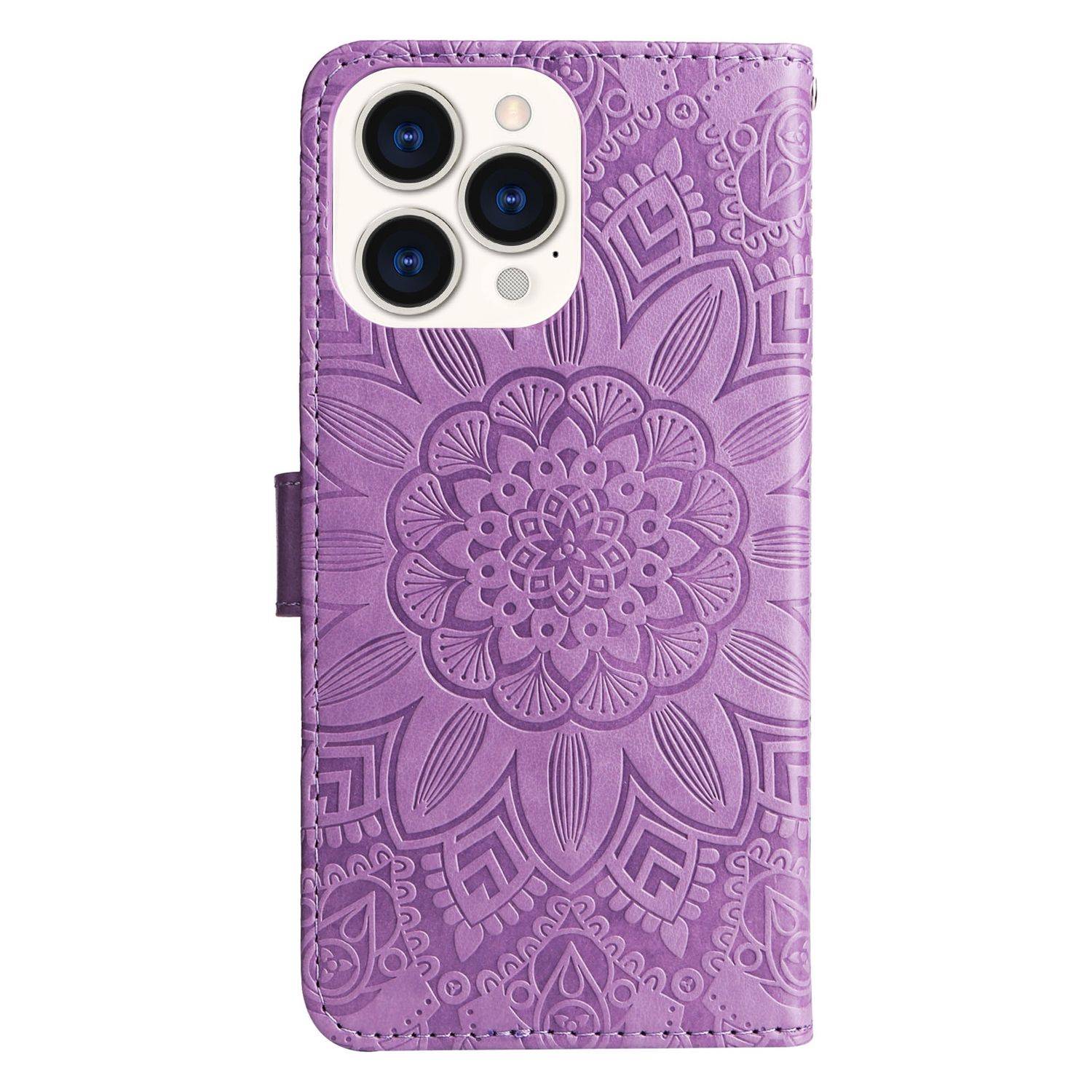 Hülle kompatibel mit Apple iPhone 14 Pro Max Kunstleder Handyhülle - Handy Case Violett