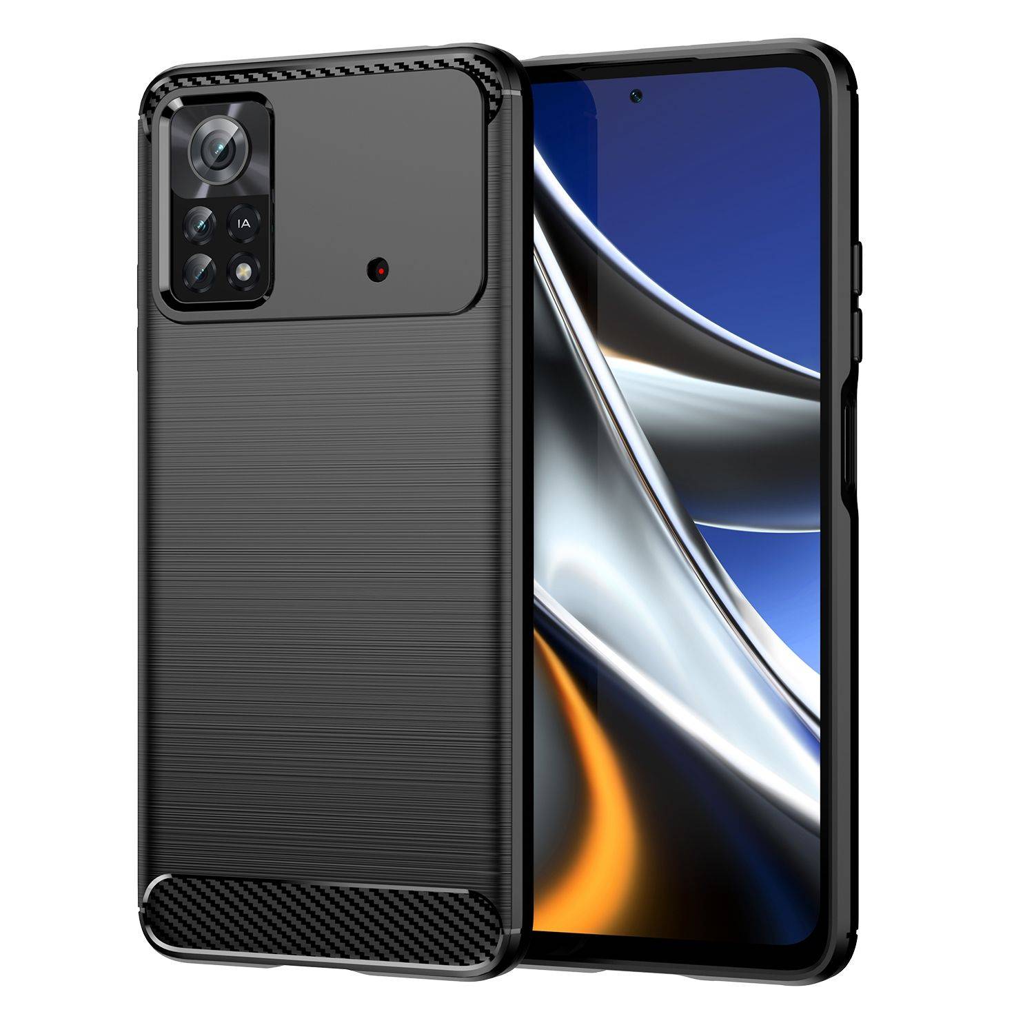 Hülle kompatibel mit Xiaomi Poco X4 Pro 5G Kunststoff Soft Handyhülle - Handy Case Schwarz