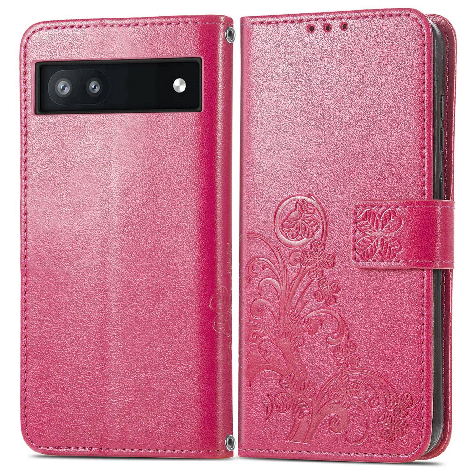 Hülle kompatibel mit Google Pixel 6A Kunstleder Handyhülle - Handy Case Magenta
