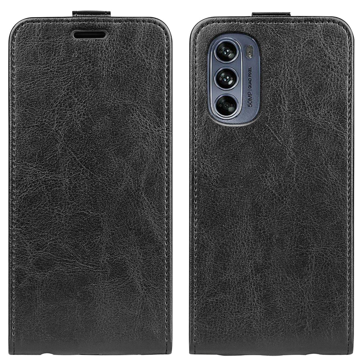 Hülle kompatibel mit Motorola Moto G62 5G Kunstleder Handyhülle - Handy Case Schwarz