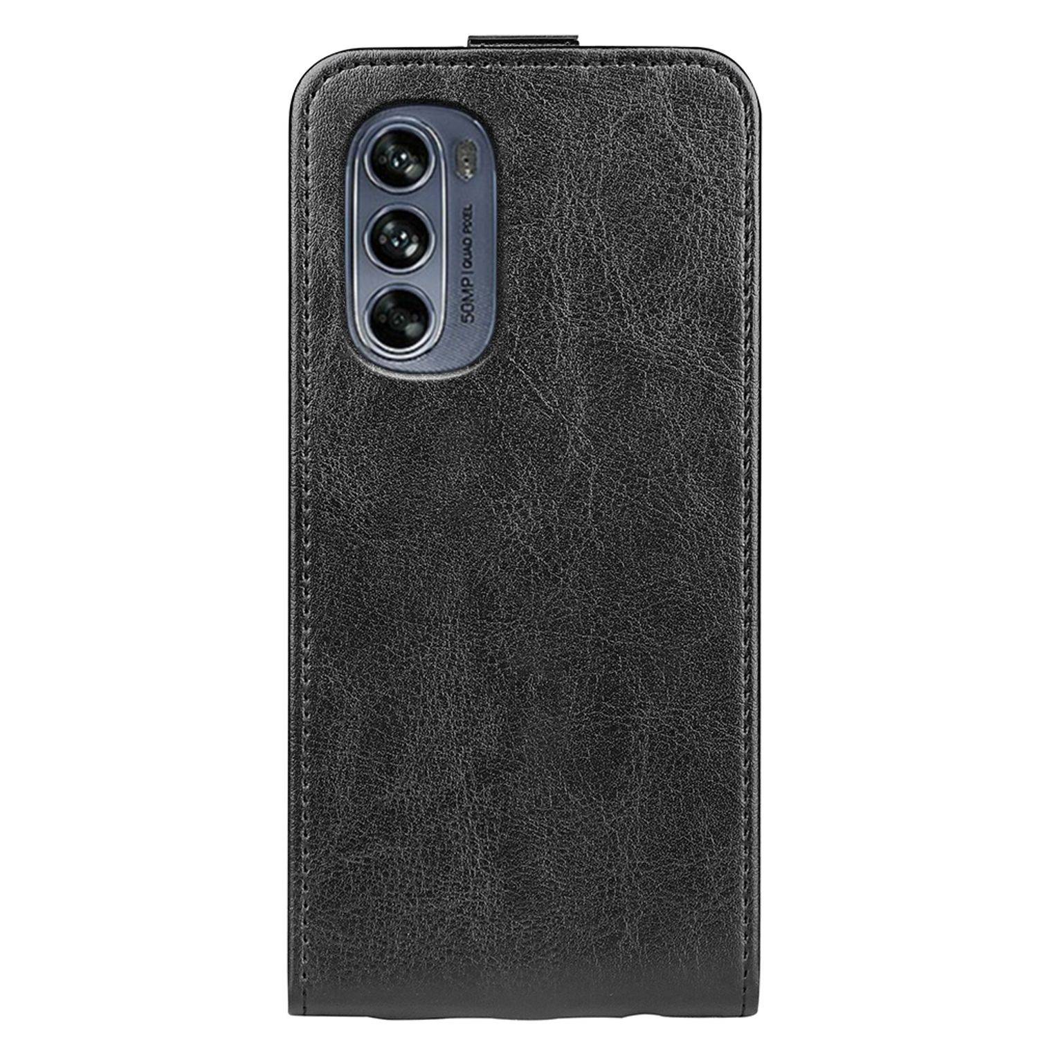 Hülle kompatibel mit Motorola Moto G62 5G Kunstleder Handyhülle - Handy Case Schwarz