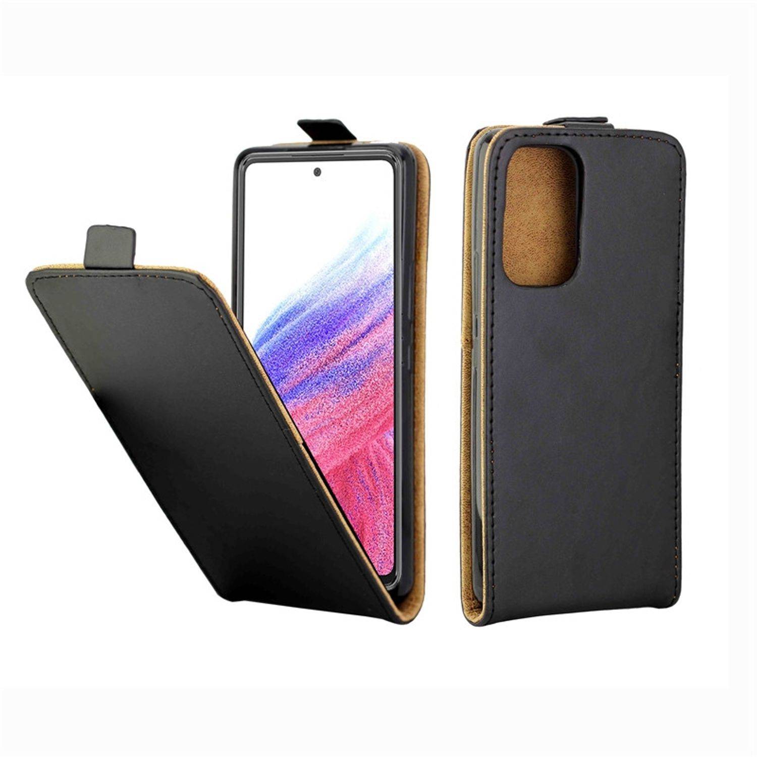 Hülle kompatibel mit Samsung Galaxy A53 5G Kunstleder Handyhülle - Handy Case Schwarz