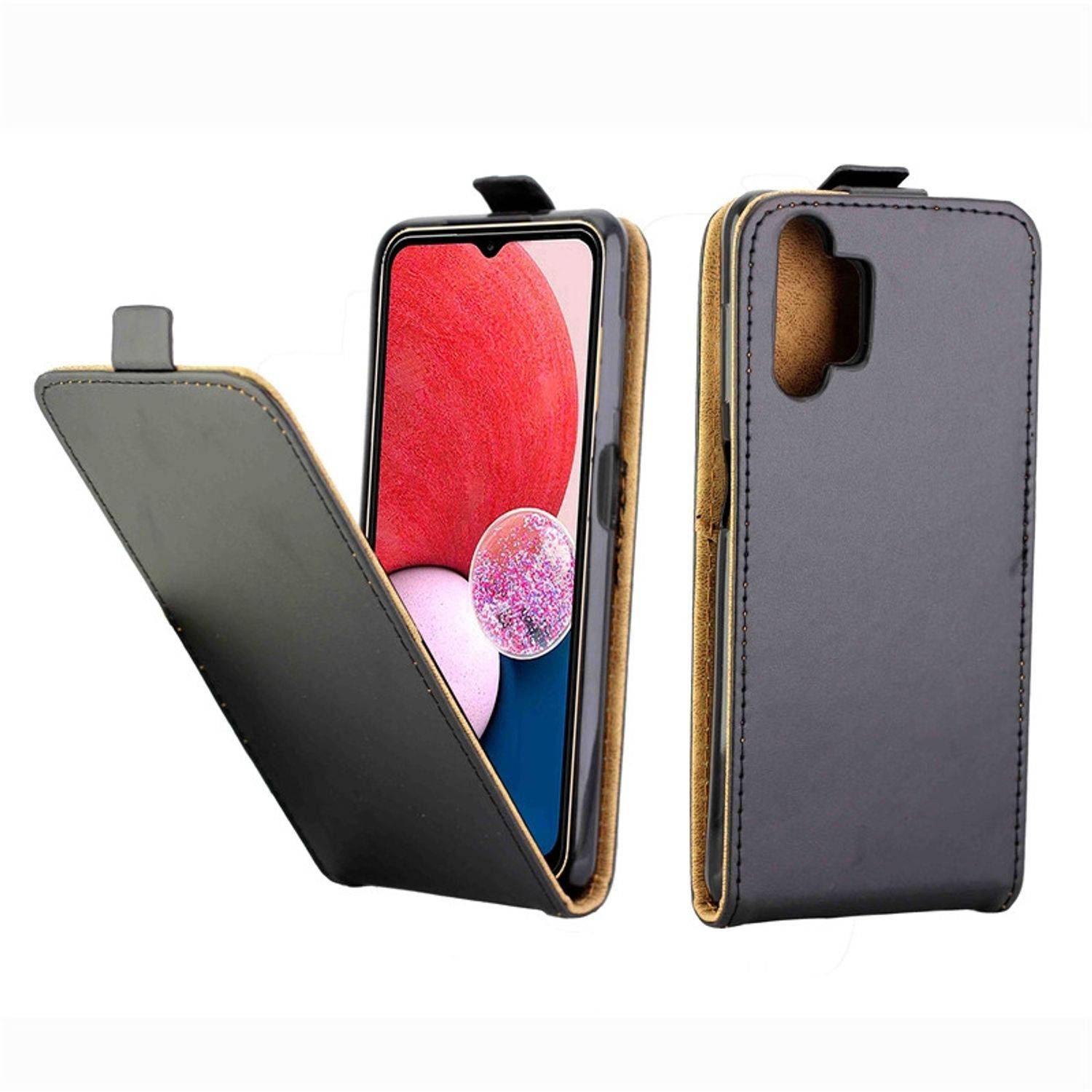 Hülle kompatibel mit Samsung Galaxy A13 4G Kunstleder Handyhülle - Handy Case Schwarz