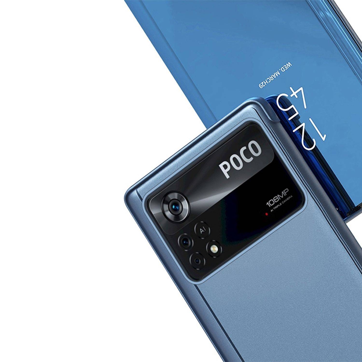 Hülle kompatibel mit Xiaomi Poco X4 Pro 5G Kunststoff Full Cover Handyhülle - Case Silber