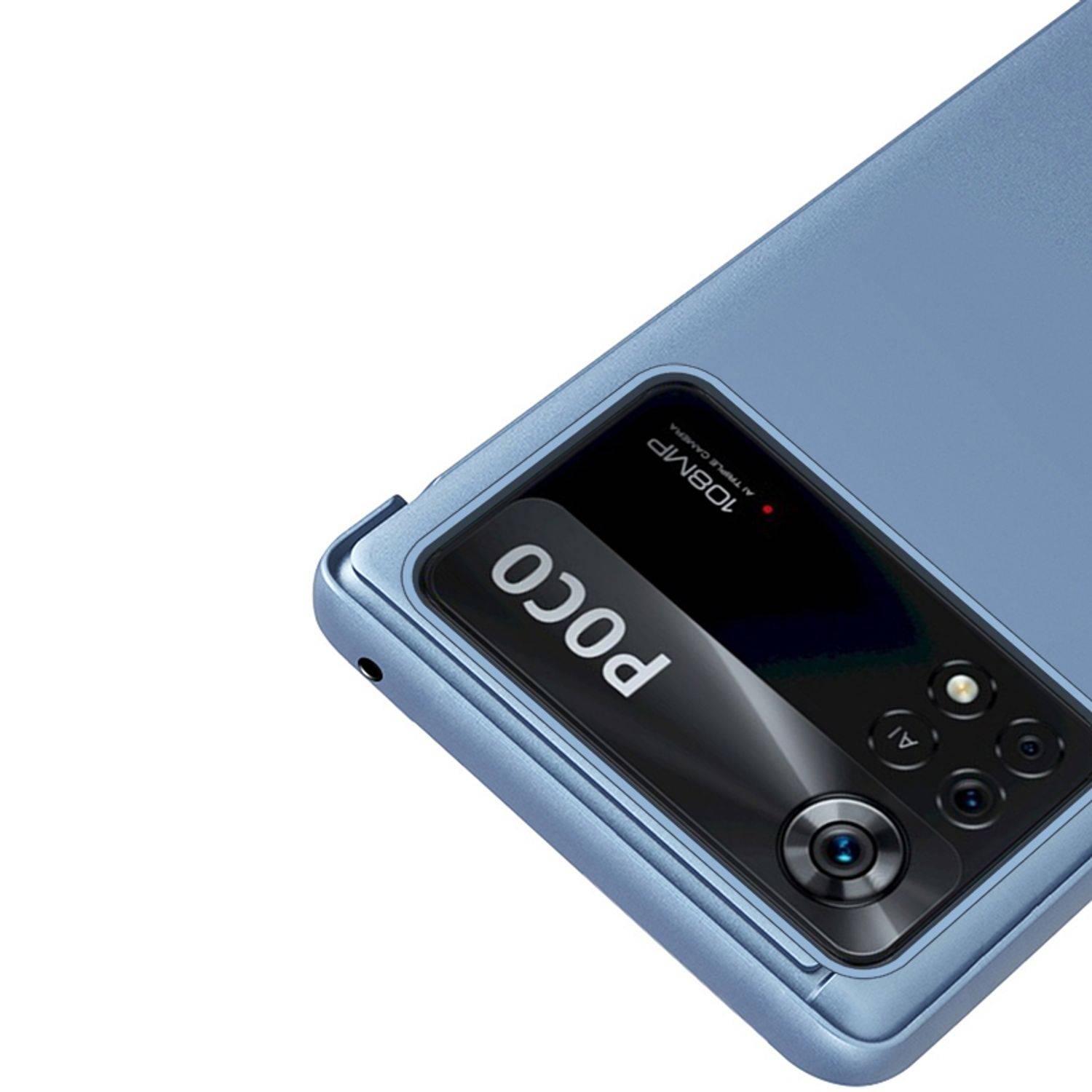 Hülle kompatibel mit Xiaomi Poco X4 Pro 5G Kunststoff Full Cover Handyhülle - Case Silber