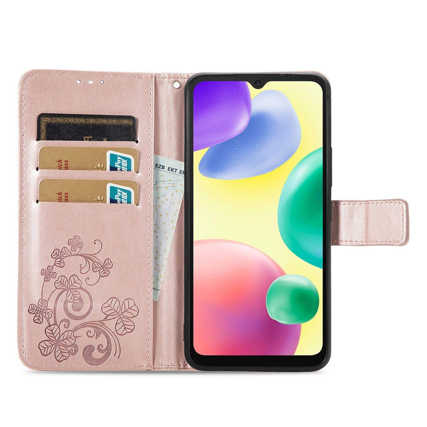 Hülle kompatibel mit Xiaomi Redmi 10A / Redmi 9C Kunstleder Handyhülle - Handy Case Roségold