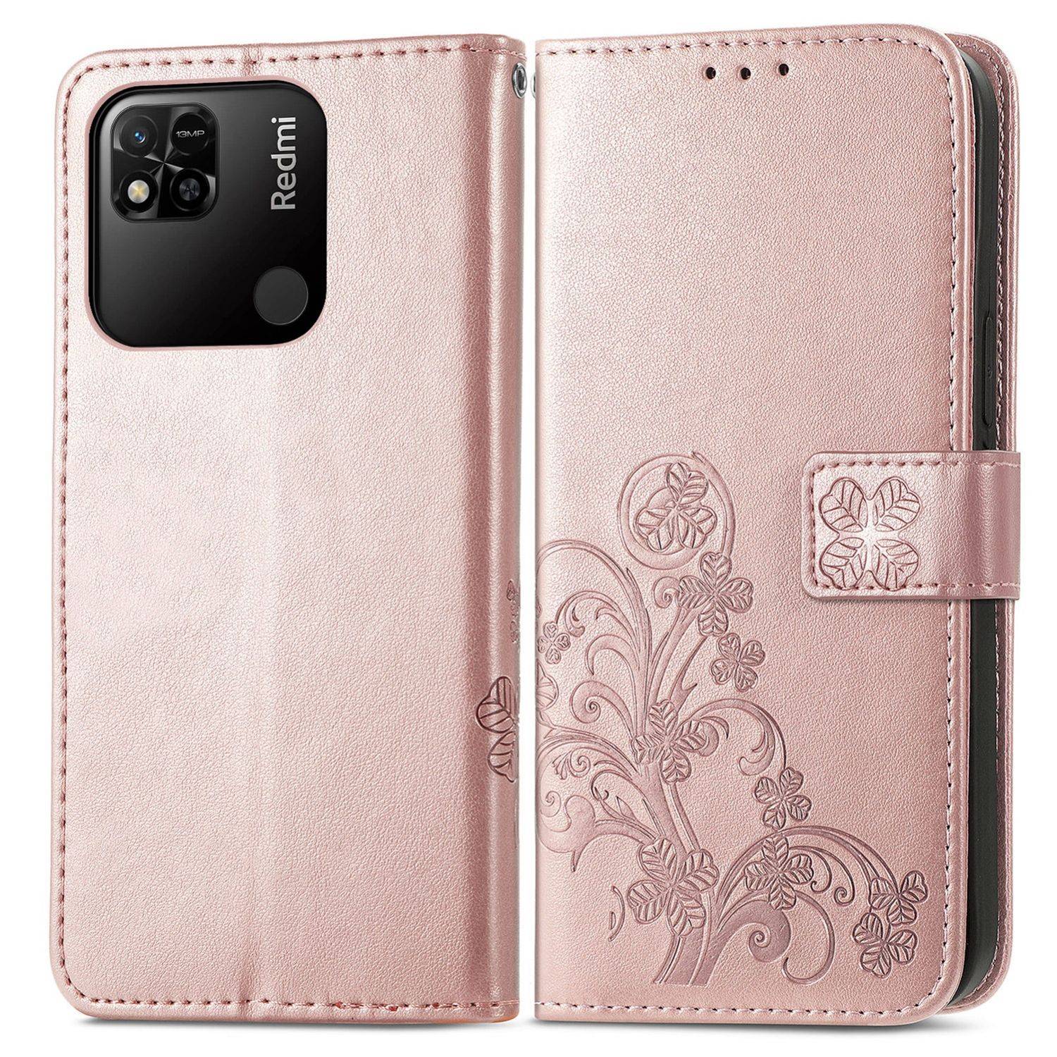 Hülle kompatibel mit Xiaomi Redmi 10A / Redmi 9C Kunstleder Handyhülle - Handy Case Roségold