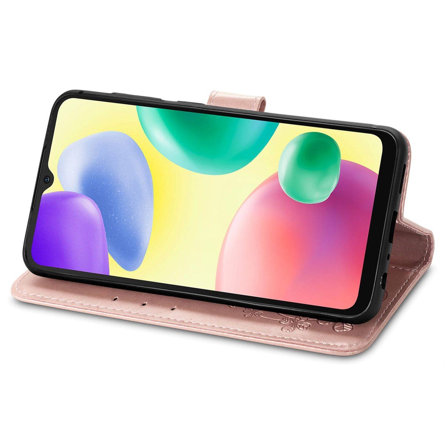 Hülle kompatibel mit Xiaomi Redmi 10A / Redmi 9C Kunstleder Handyhülle - Handy Case Roségold