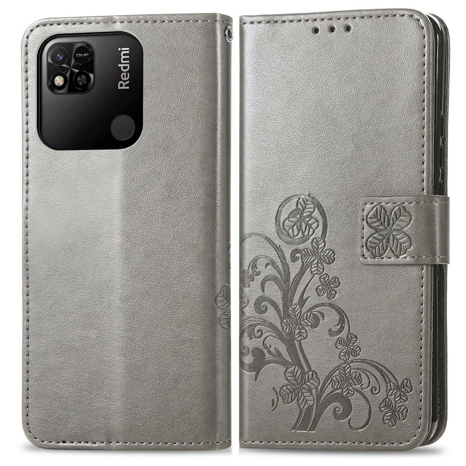 Hülle kompatibel mit Xiaomi Redmi 10A / Redmi 9C Kunstleder Handyhülle - Handy Case Grau