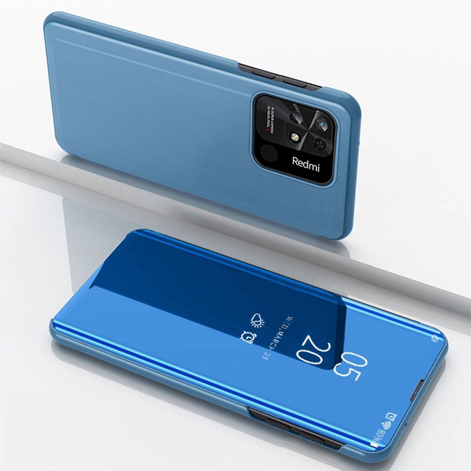 Hülle kompatibel mit Xiaomi Redmi 10C Kunststoff Full Cover Handyhülle - Case Blau