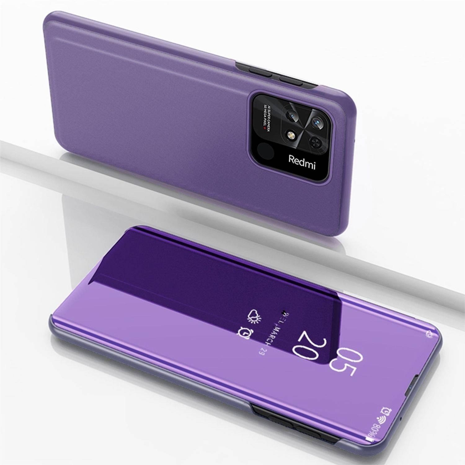 Hülle kompatibel mit Xiaomi Redmi 10C Kunststoff Full Cover Handyhülle - Case Lila-blau
