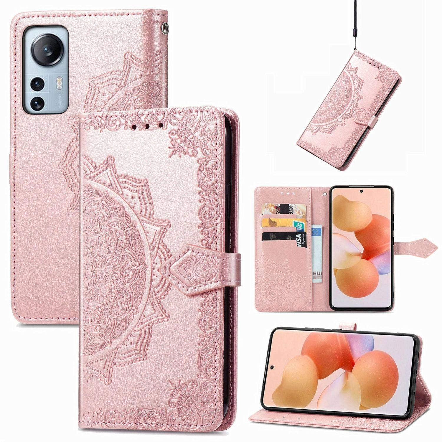 Hülle kompatibel mit Xiaomi 12 Lite Kunstleder Handyhülle - Handy Case Roségold