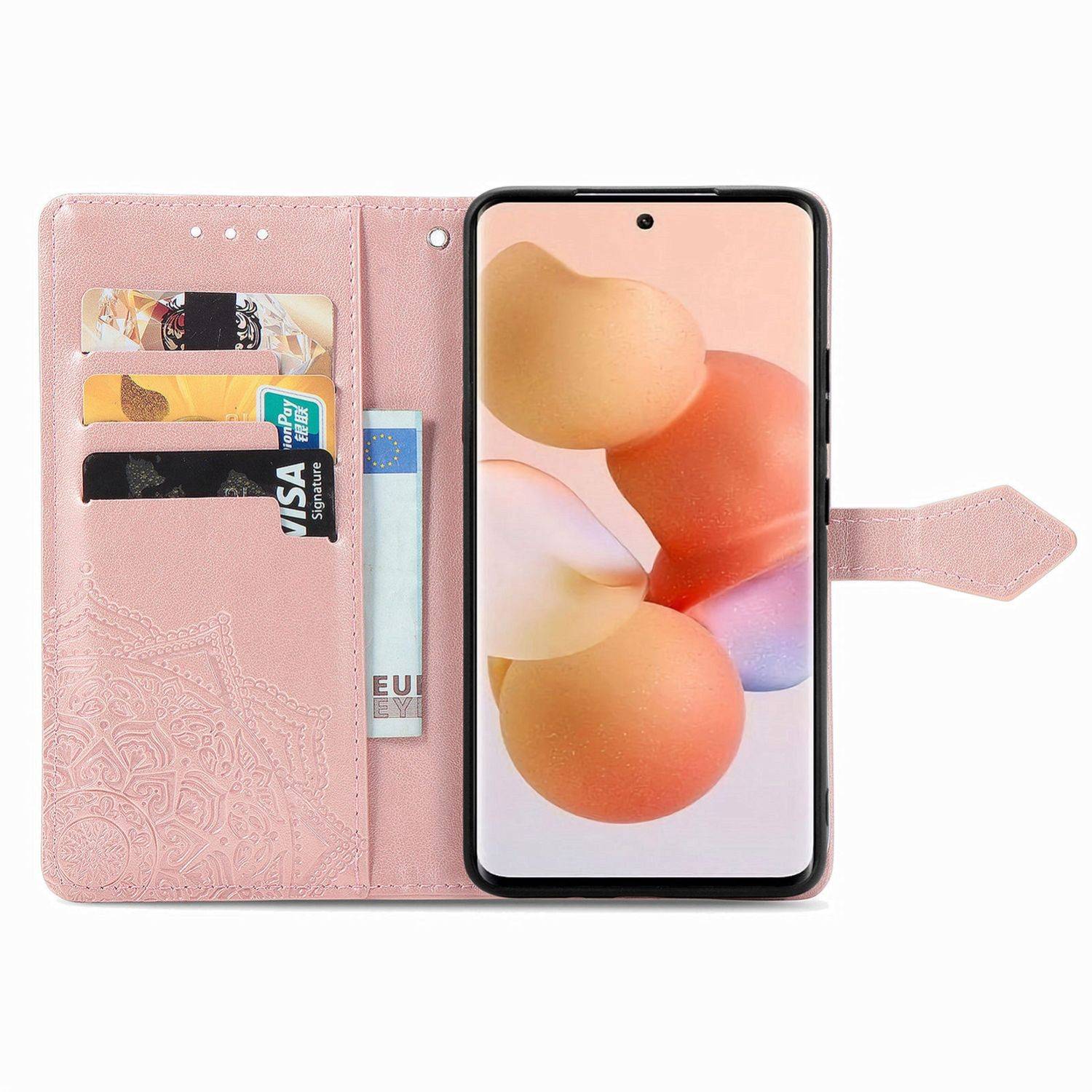 Hülle kompatibel mit Xiaomi 12 Lite Kunstleder Handyhülle - Handy Case Roségold