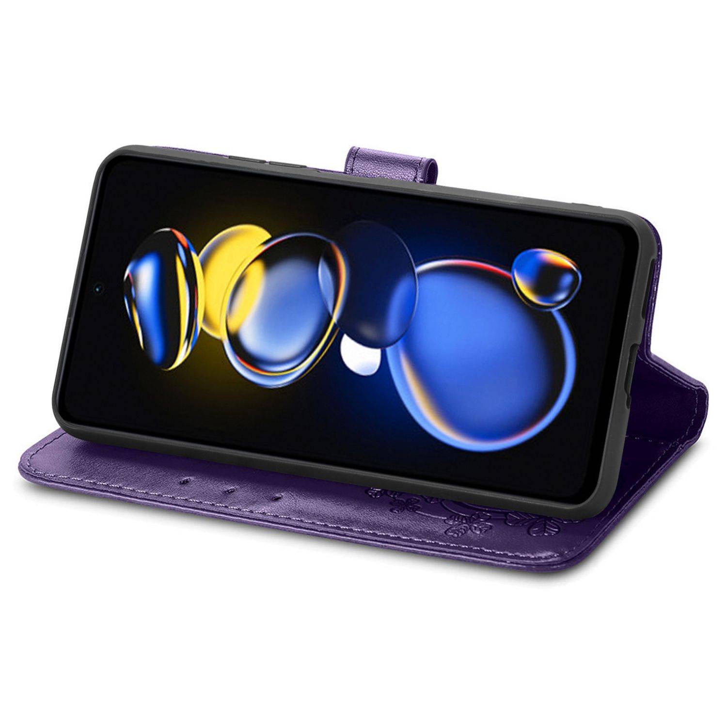 Hülle kompatibel mit Xiaomi Redmi Note 11T 5G Kunstleder Handyhülle - Handy Case Violett