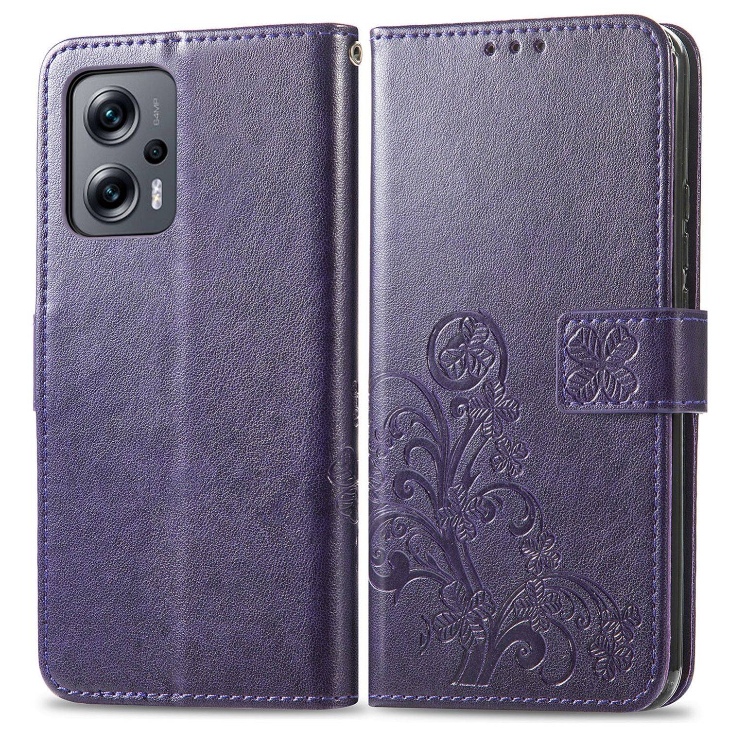 Hülle kompatibel mit Xiaomi Redmi Note 11T 5G Kunstleder Handyhülle - Handy Case Violett