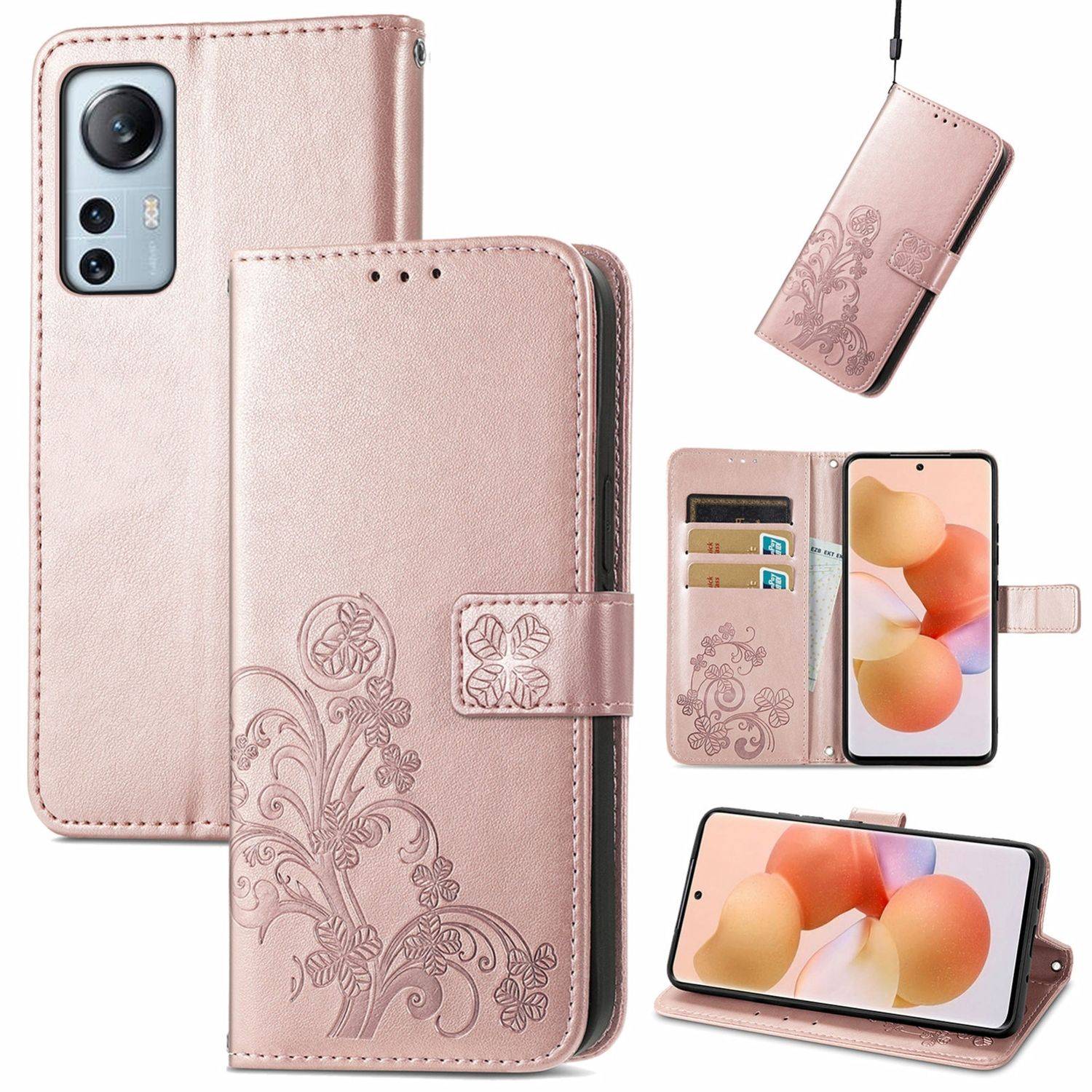 Hülle kompatibel mit Xiaomi 12 Lite Kunstleder Handyhülle - Handy Case Roségold